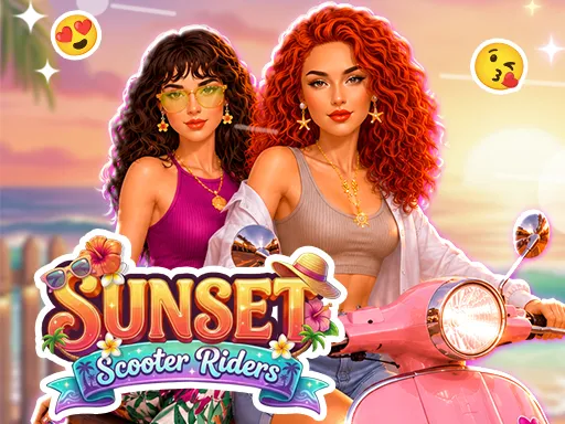Besties Sunset Scooter Rider Cover